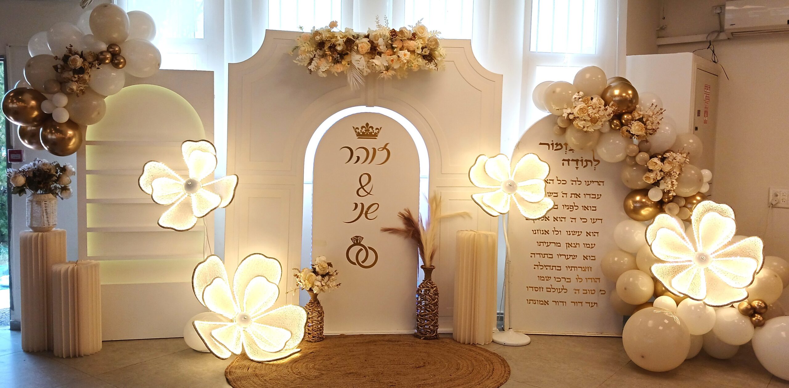 קיר בלונים מהמם לחתונה ושבת חתן